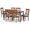 Baxton Studio Mael Modern and Contemporary Grey Fabric and Walnut Brown Finished Wood 7-Piece Dining Set 186-10542-10520-Zoro - alternate 1
